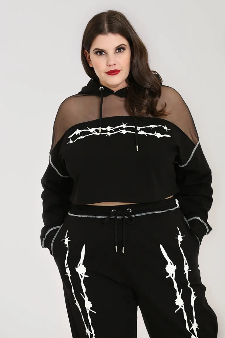 Barbed Wire Hoodie>Hell Bunny Fashion