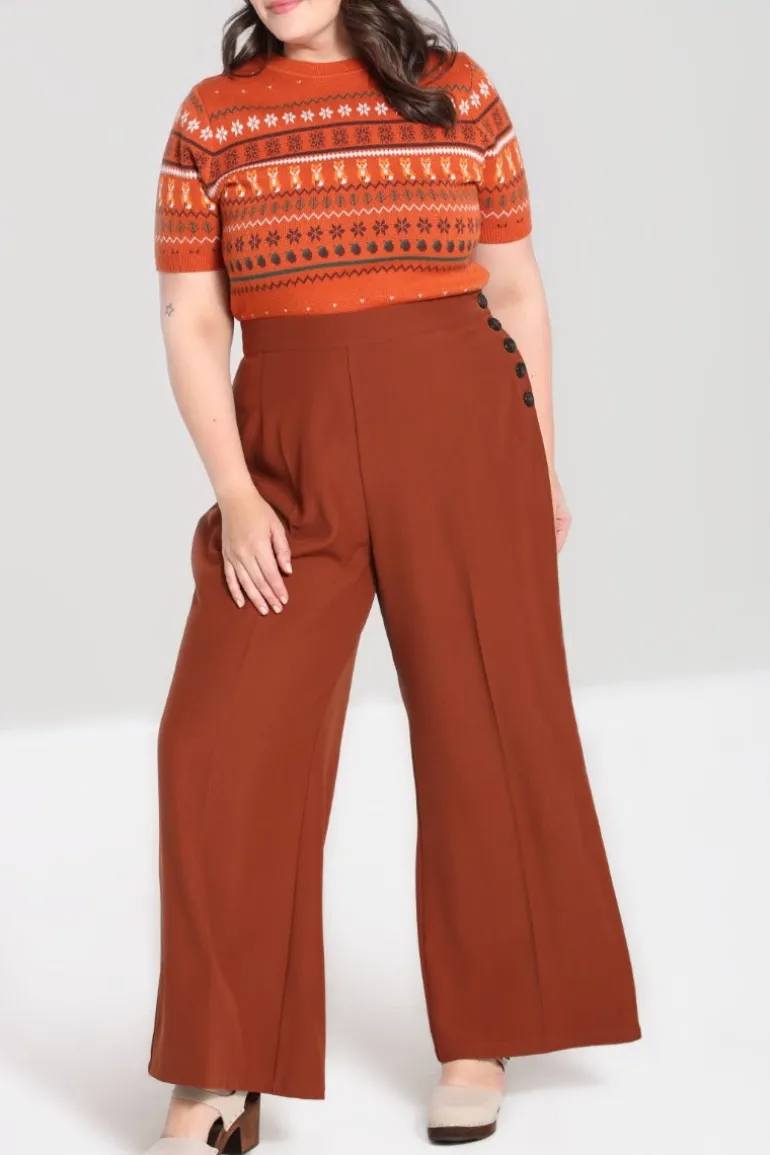 ginger_swing_trousers_brown_8.webp Ginger Swing Trousers>Hell Bunny Discount