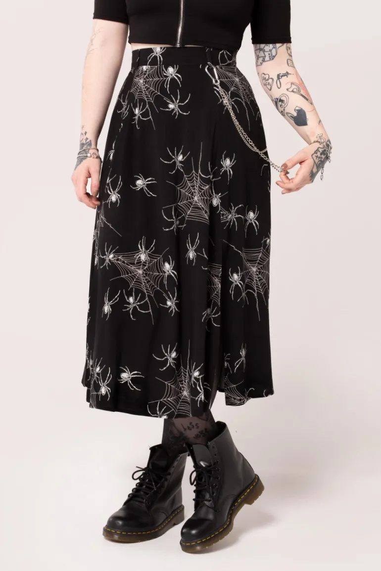 Grungy Spider Skirt>Hell Bunny Discount