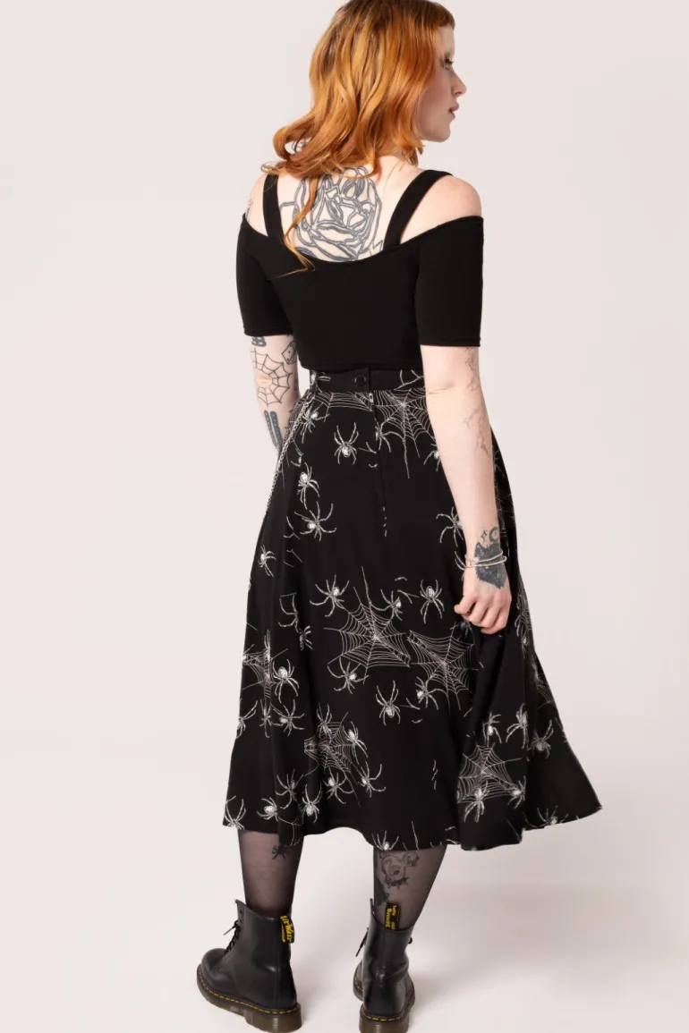 grungy_spider_skirt_2.webp Grungy Spider Skirt>Hell Bunny Discount