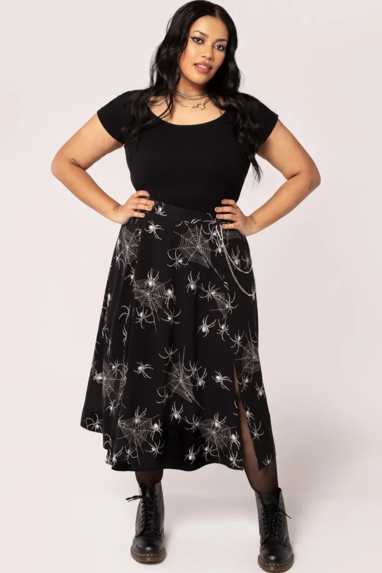 grungy_spider_skirt_3.webp Grungy Spider Skirt>Hell Bunny Discount