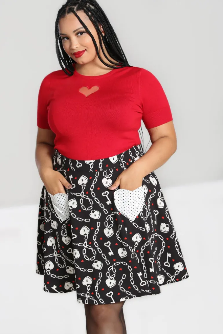 Heart Lock Mini Skirt>Hell Bunny Cheap