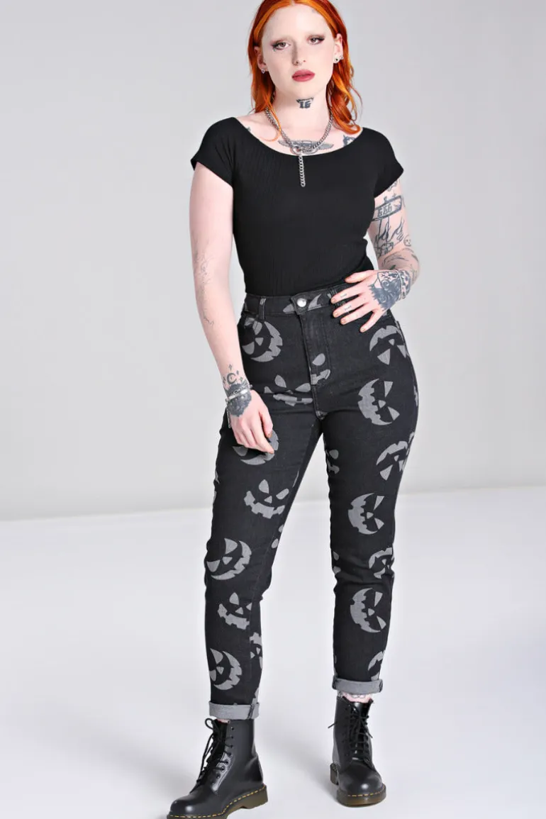 Jack-O-Lantern Jeans>Hell Bunny Clearance