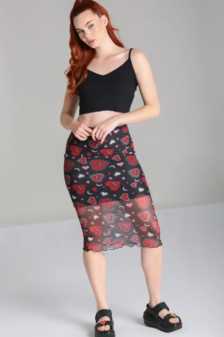 Kate Heart Mesh Skirt>Hell Bunny Sale