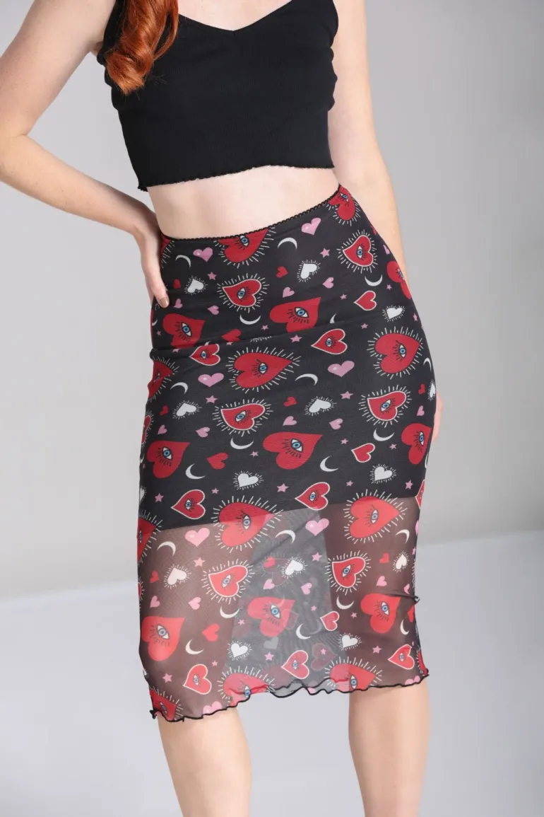 Kate Heart Mesh Skirt>Hell Bunny Sale