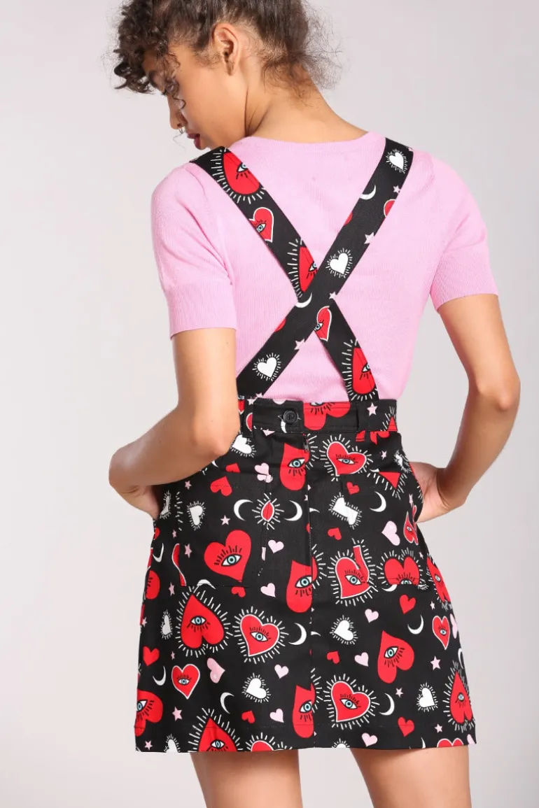 Kate Heart Pinafore Dress>Hell Bunny Clearance