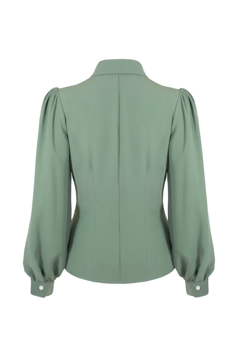 mia_blouse_green_10.webp Mia Blouse>Hell Bunny Flash Sale