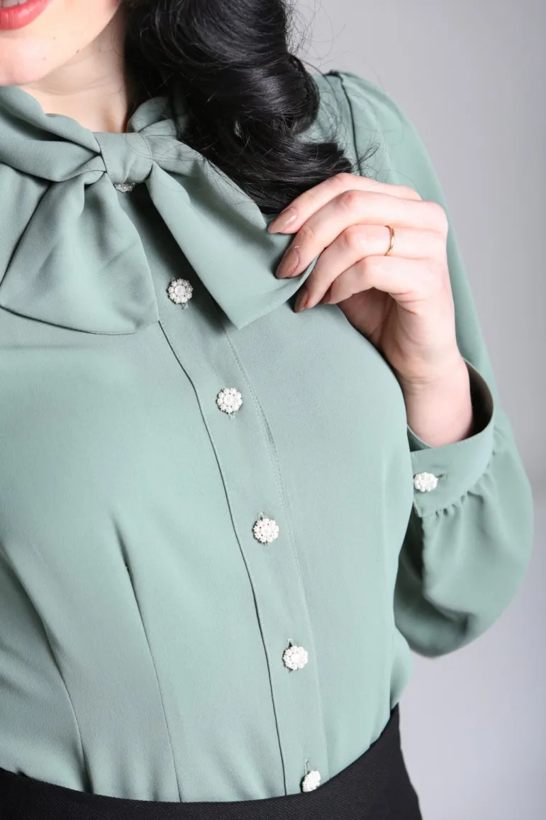 mia_blouse_green_6.webp Mia Blouse>Hell Bunny Flash Sale