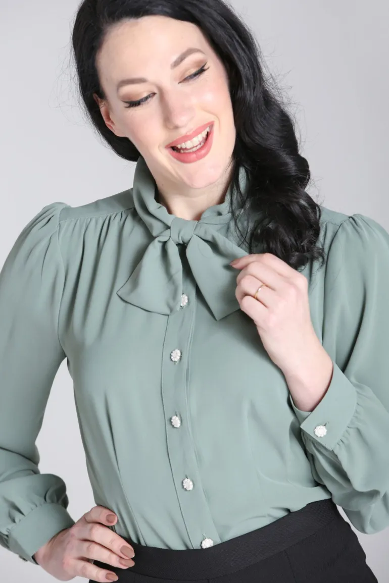 mia_blouse_green_8.webp Mia Blouse>Hell Bunny Flash Sale