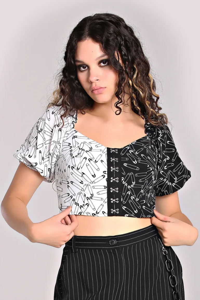 Safety Pin Crop Top>Hell Bunny Hot