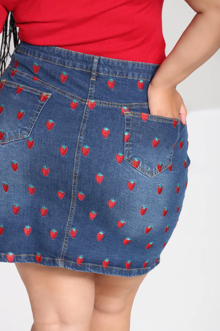 strawberry_denim_mini_skirt_4.webp Strawberry Denim Mini Skirt>Hell Bunny Outlet