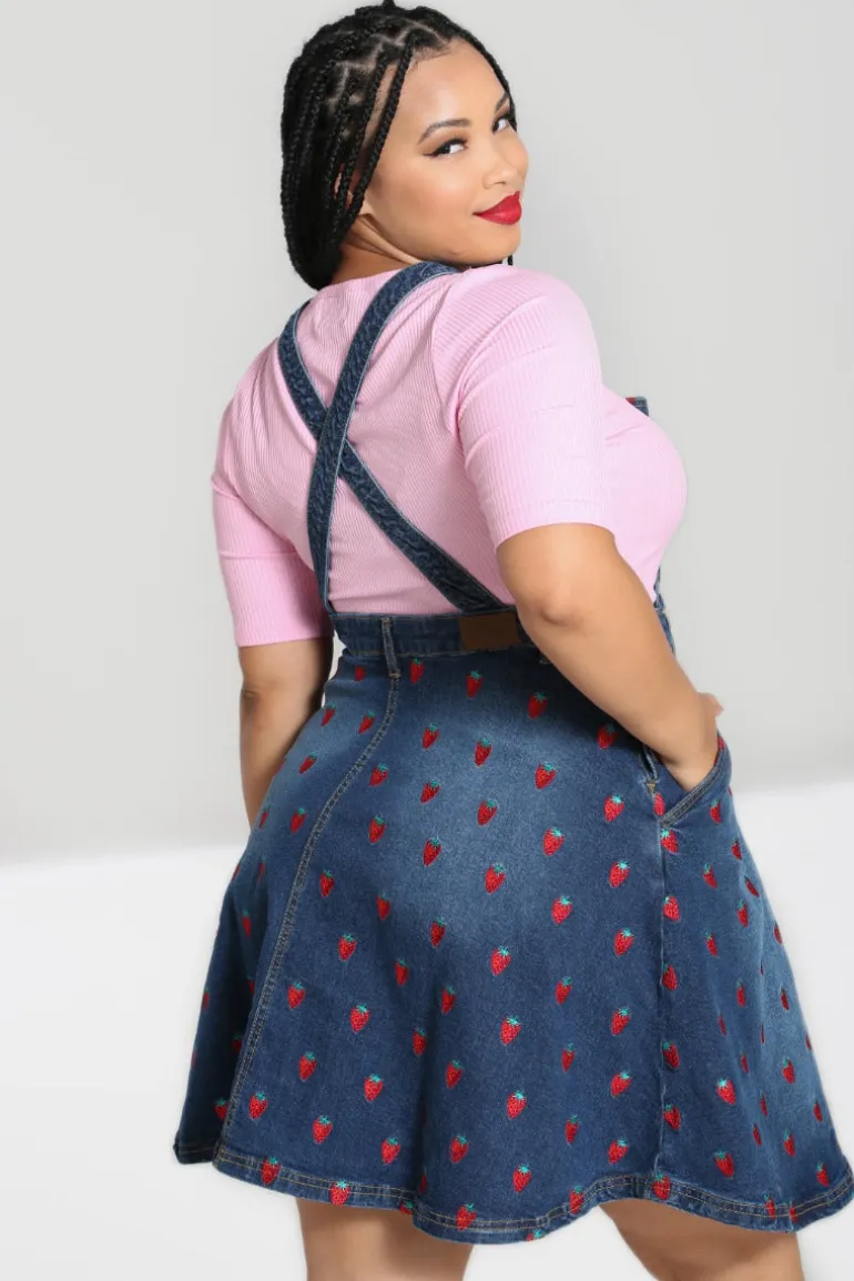 strawberry_denim_pinafore_dress_10.webp Strawberry Denim Pinafore Dress>Hell Bunny Best Sale