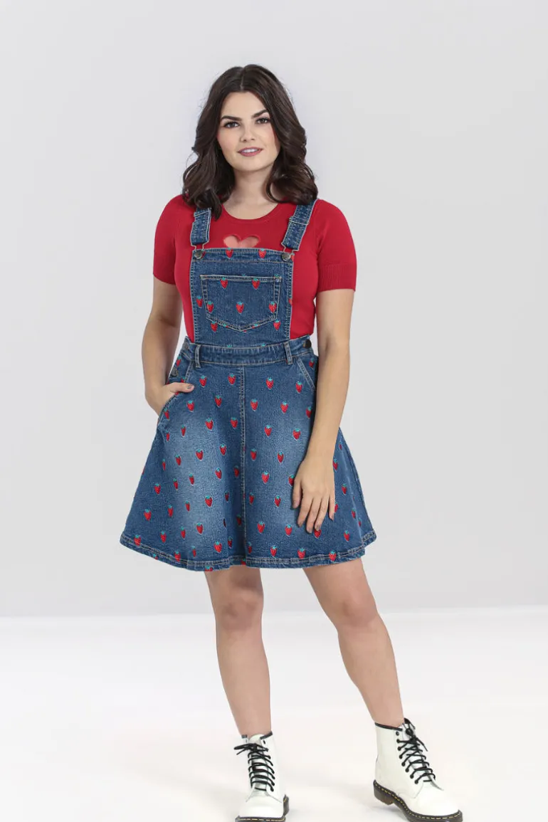 strawberry_denim_pinafore_dress_2.webp Strawberry Denim Pinafore Dress>Hell Bunny Best Sale