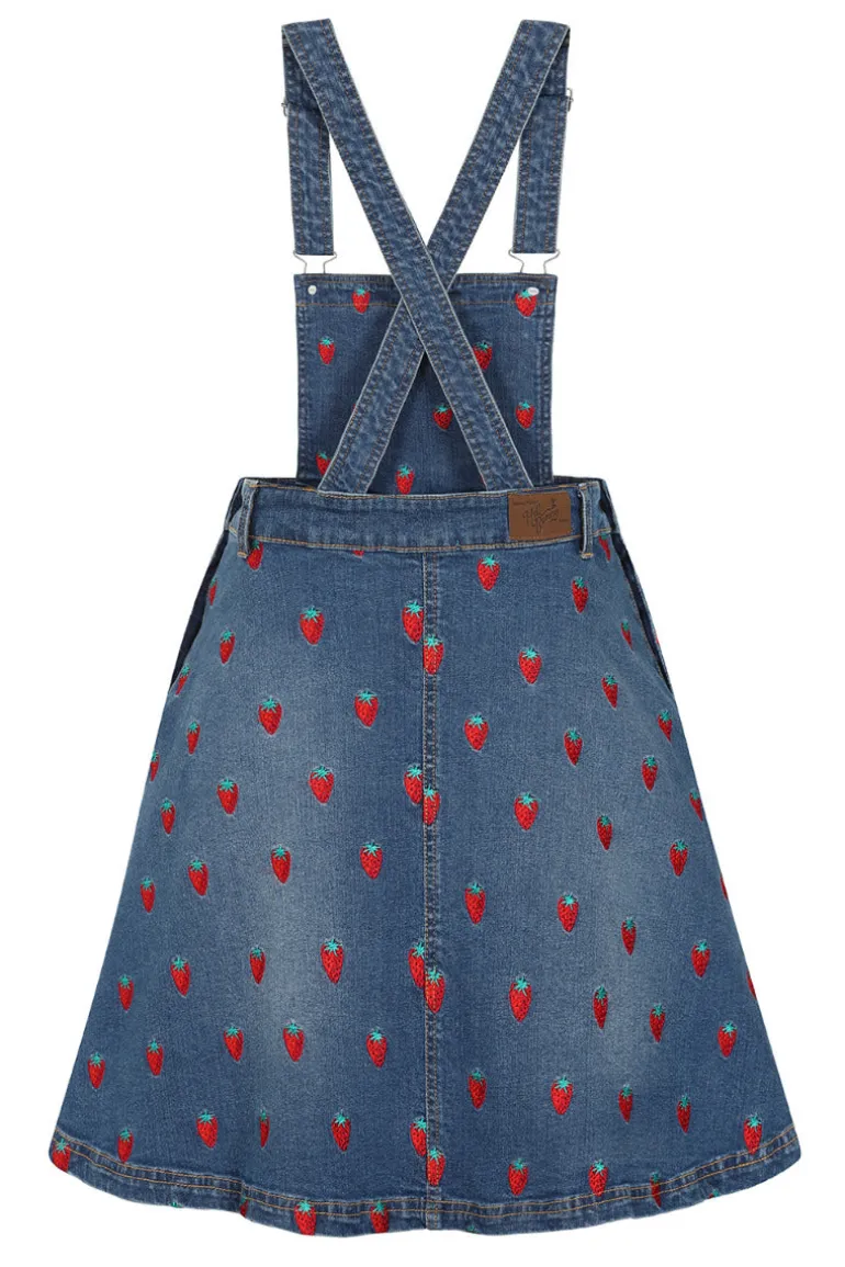 strawberry_denim_pinafore_dress_5.webp Strawberry Denim Pinafore Dress>Hell Bunny Best Sale