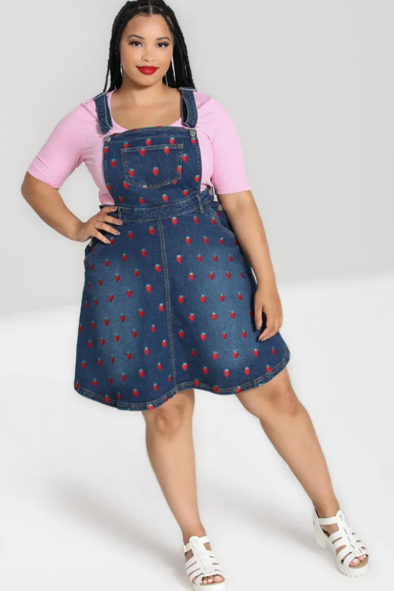 strawberry_denim_pinafore_dress_9.webp Strawberry Denim Pinafore Dress>Hell Bunny Best Sale