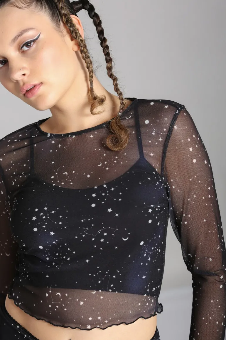 Zodiac Mesh Top>Hell Bunny Discount